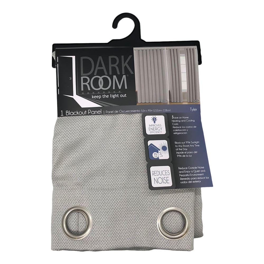 Cortina Victoria Classic Tyler Blackout Con Aros 52" x 90" - Gris Claro