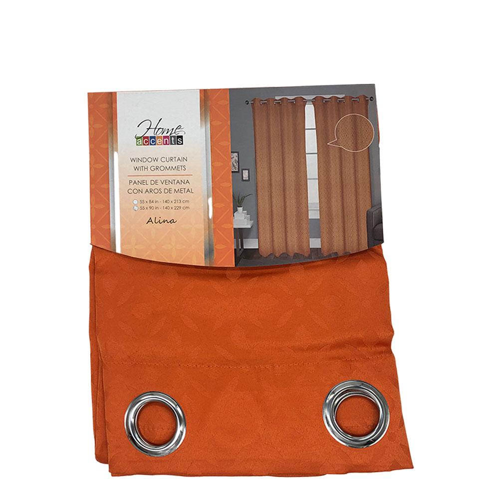 Cortina Home Accents Alina 54" X 90" C/Aros - Naranja