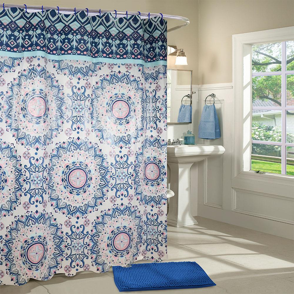 Cortina Para Baño Home Accents 14 Piezas - Azul Marino