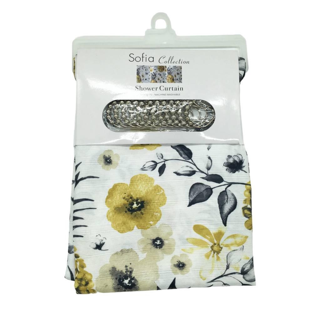 Cortina de Baño Home Design Pineapple de Tela 13 Piezas