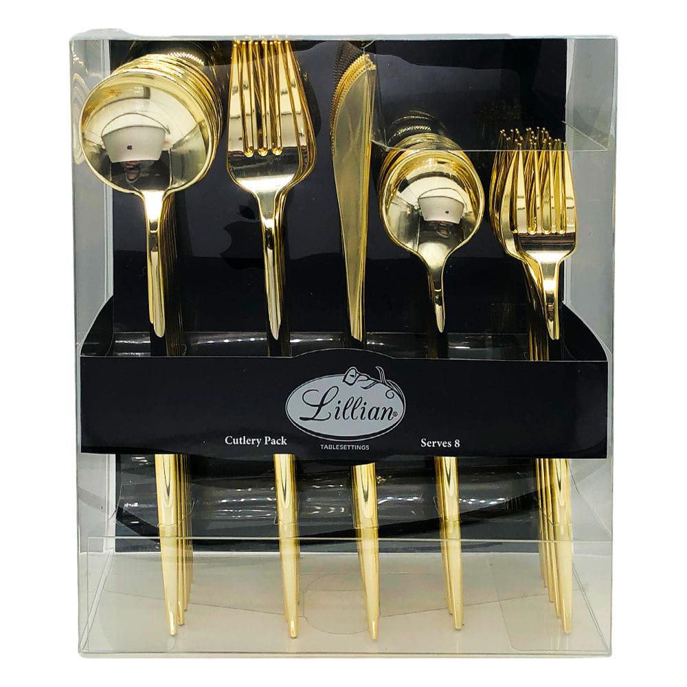 Cubiertos Reutilizables Lillian de Plástico 40 Piezas