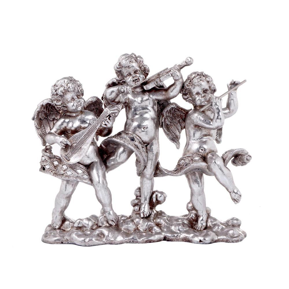 Figura Decorativa de Angeles 8"X3" Plateado