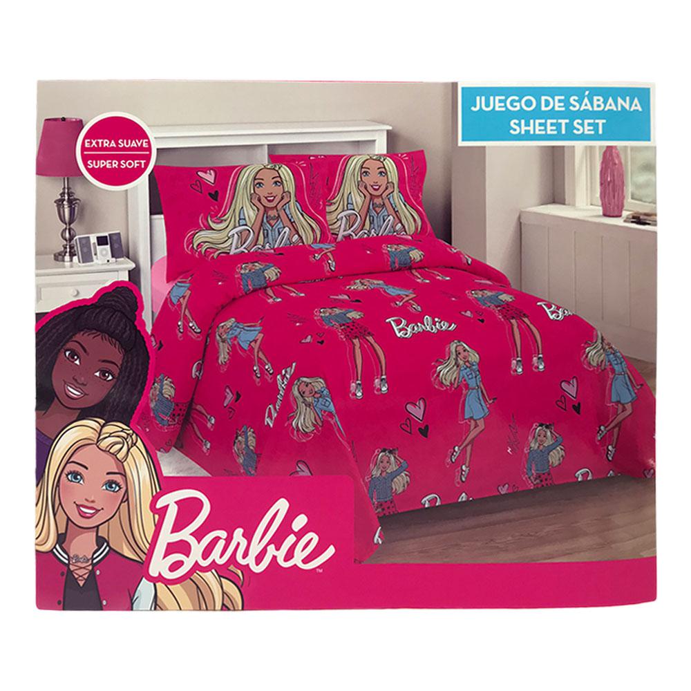 Juego de Sábanas Barbie Mattel Infantil - Twin