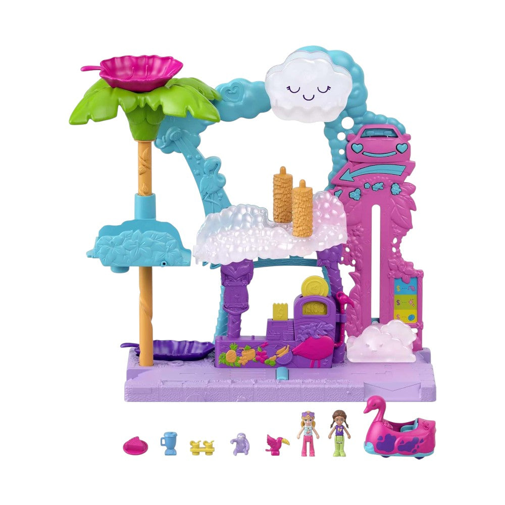 Muñeca Polly Pocket / Auto Lavado Pollyville Flamingo Fun
