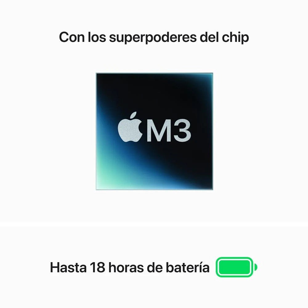 MacBook Air 15 pulg con chip M3, pantalla Liquid Retina, hasta 18 h de batería y diseño super portátil en Titán Panamá.