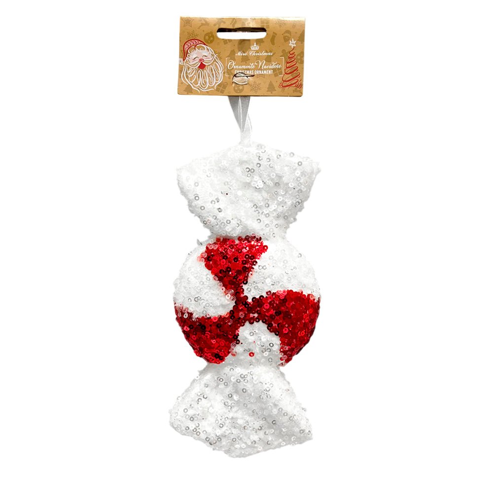 Ornamento Navideño Pastilla redonda / Miro Christmas / 9x20 cm Rojo y Blanco - Miro Christmas - Titan.com.pa - 7450206313931