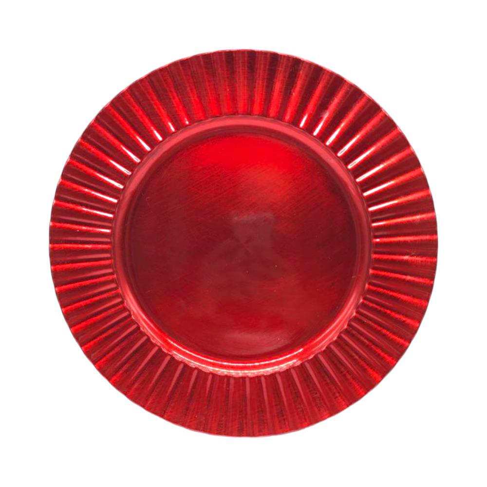 Plato Decorativo Redondo Rojo