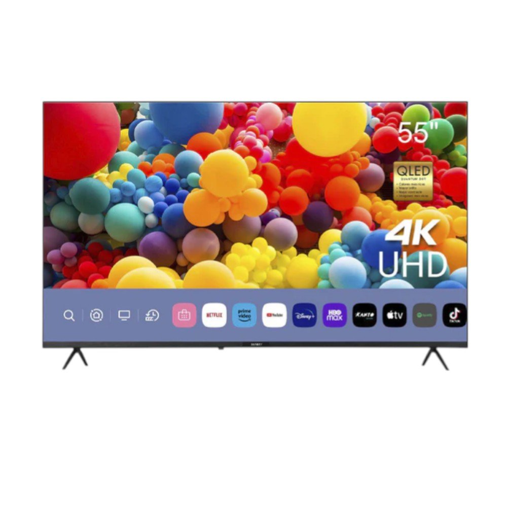 Televisor QLED 55 pulg 4K UHD. Smart TV con WebOS + Android, un diseño sin marco, calidad HDR y con doble control en Titán Panamá.