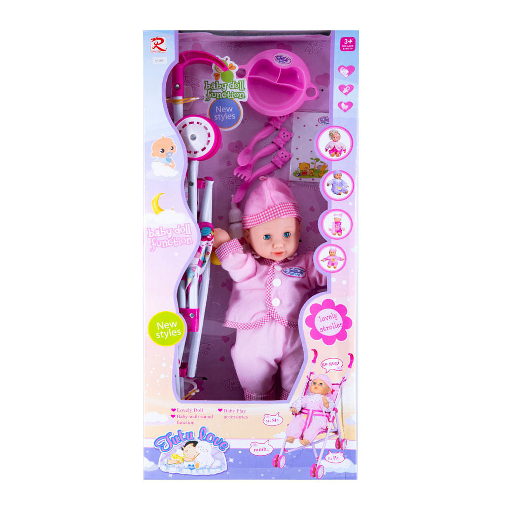 Muñeca Bebé con Coche Tutu Love Ronglong