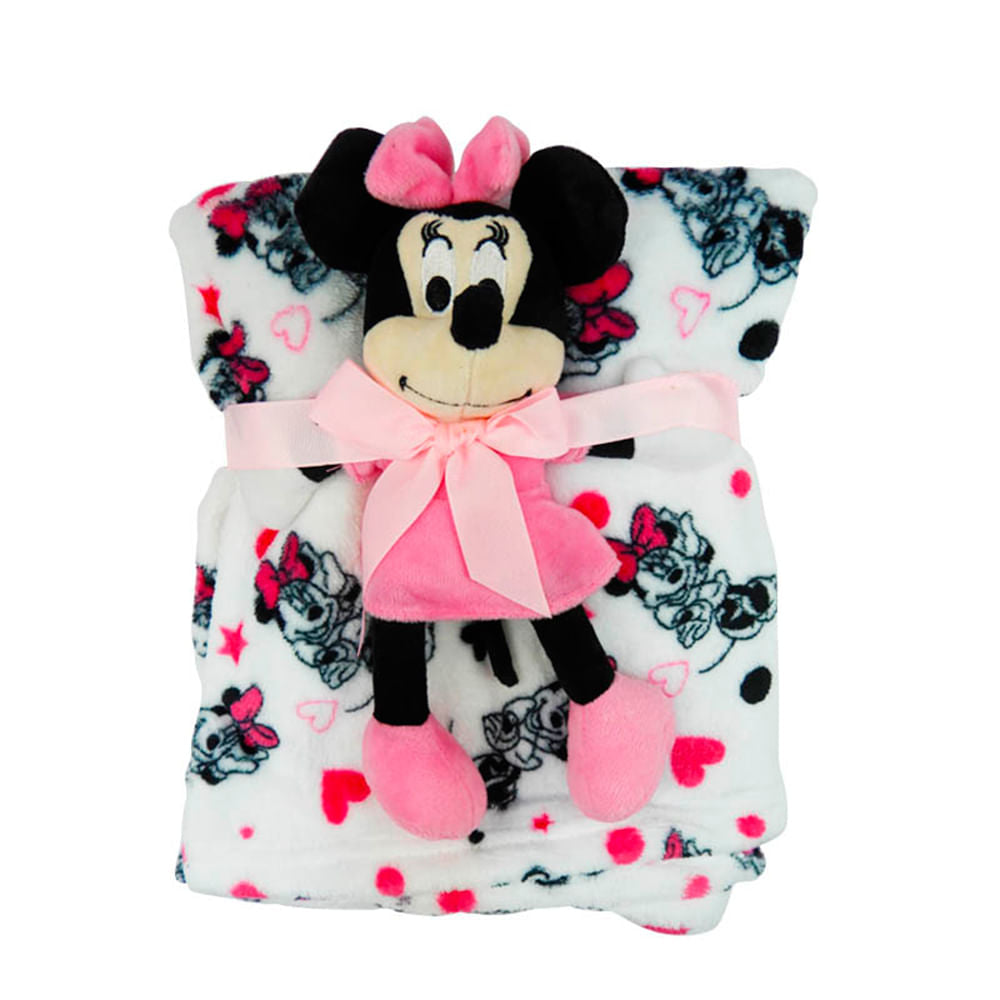 Sabanilla Con Peluche Disney Minnie Mouse Para Bebé Niña 2 Piezas