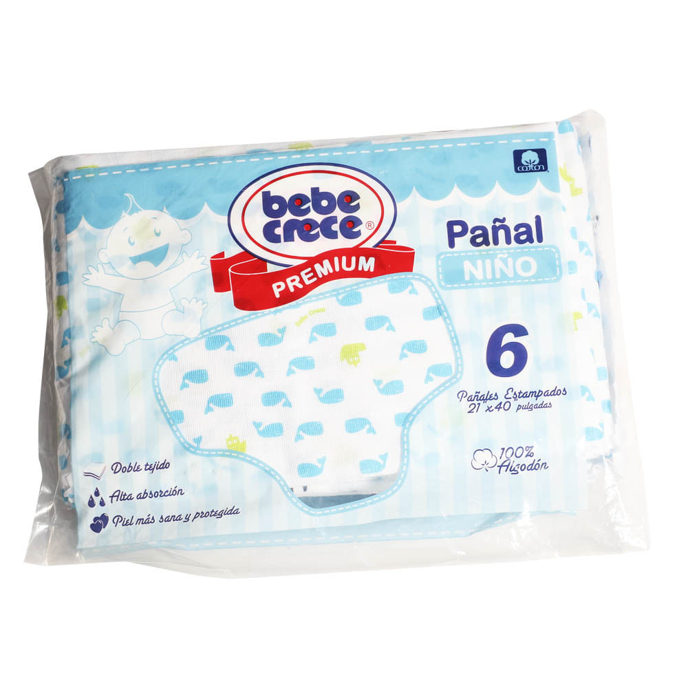 Pañales de Tela Bebe Crece Para Bebé Niño 6 Piezas