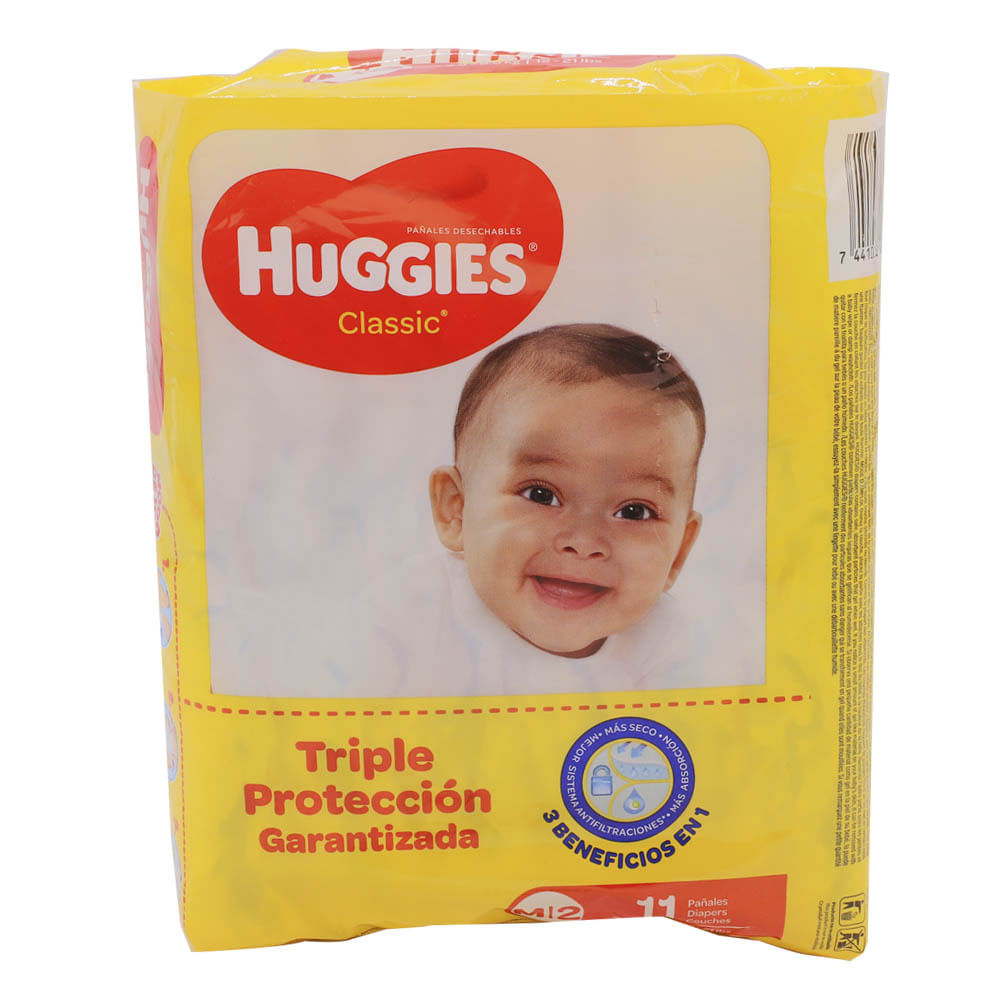 Pañales Desechables Huggies Classic Talla M de 11 Piezas