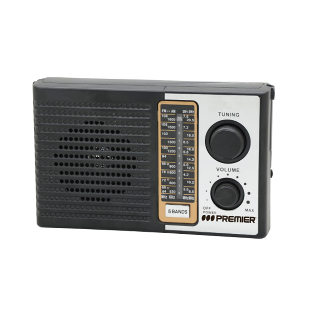 Radio Portátil Premier de 5 Bandas AC/DC
