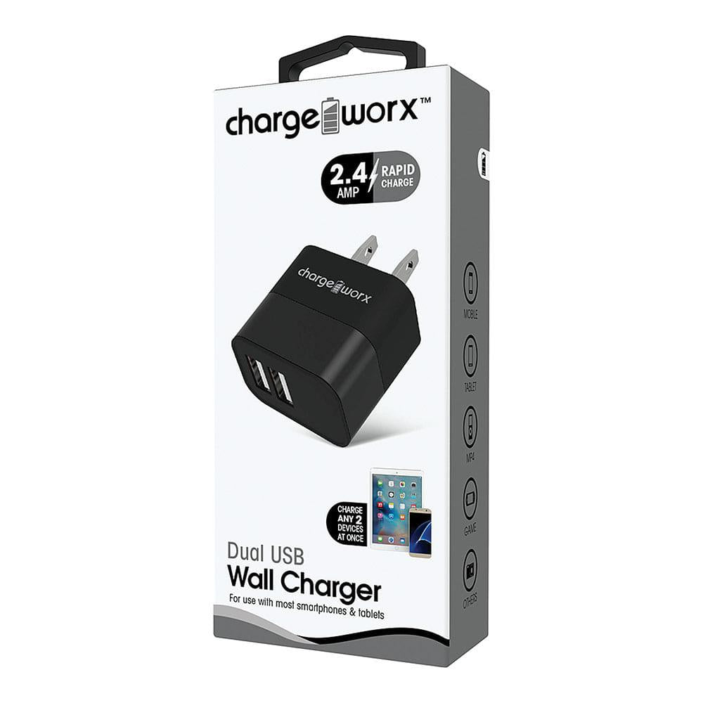 Cargador de Pared Chargeworx USB doble de 2.4A