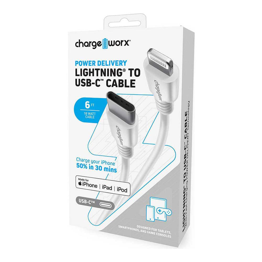 Cable Cargador Chargeworx Para Apple 6 ft