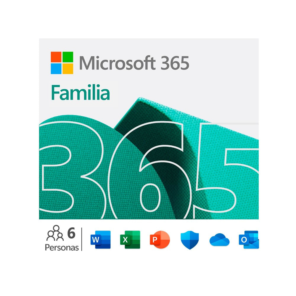 Licencia Microsoft 365 Familia + Mouse Inalámbrico 1850 Suscripción de 12 Meses