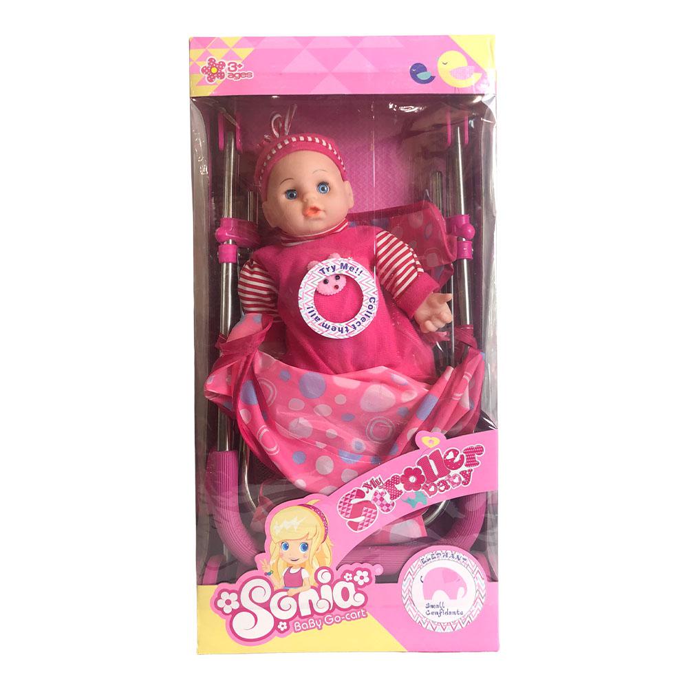 Muñeca Bebé Sonia Con Coche