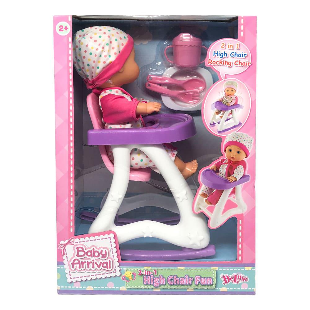 Muñeca Bebé Deluxe Baby Arrival Con Silla 2 en 1 - Surtido