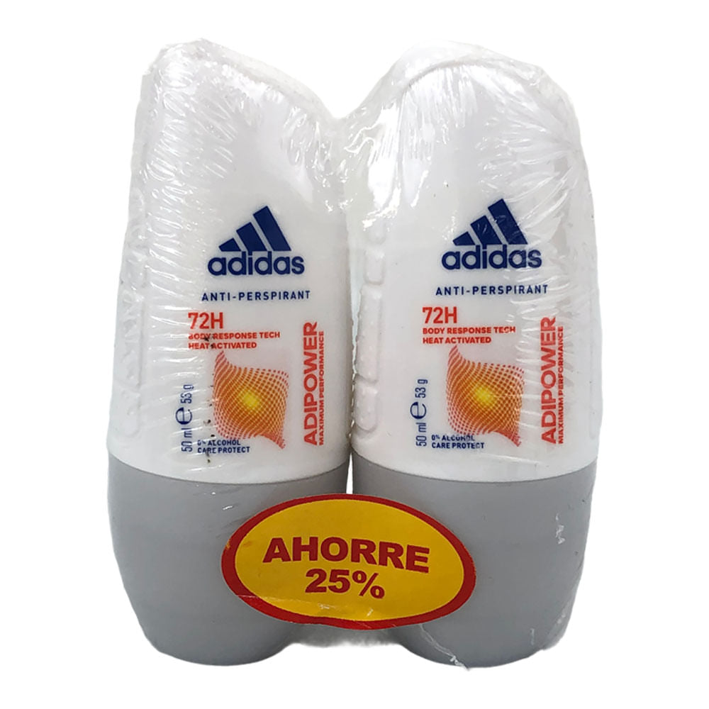 Desodorante Roll On Adidas Adipower Dama 2 Piezas
