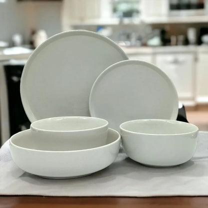 Vajilla De Cerámica Gibson De 16 Piezas Blanco