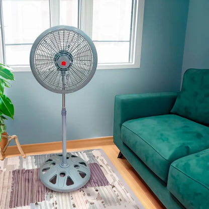 Abanico Pedestal Home Elegance 18" Plastico Gris