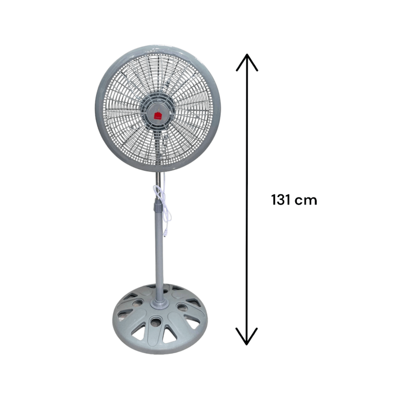 Abanico Pedestal Home Elegance 18" Plastico Gris