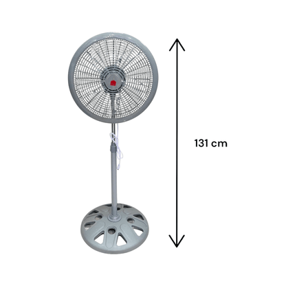 Abanico Pedestal Home Elegance 18" Plastico Gris