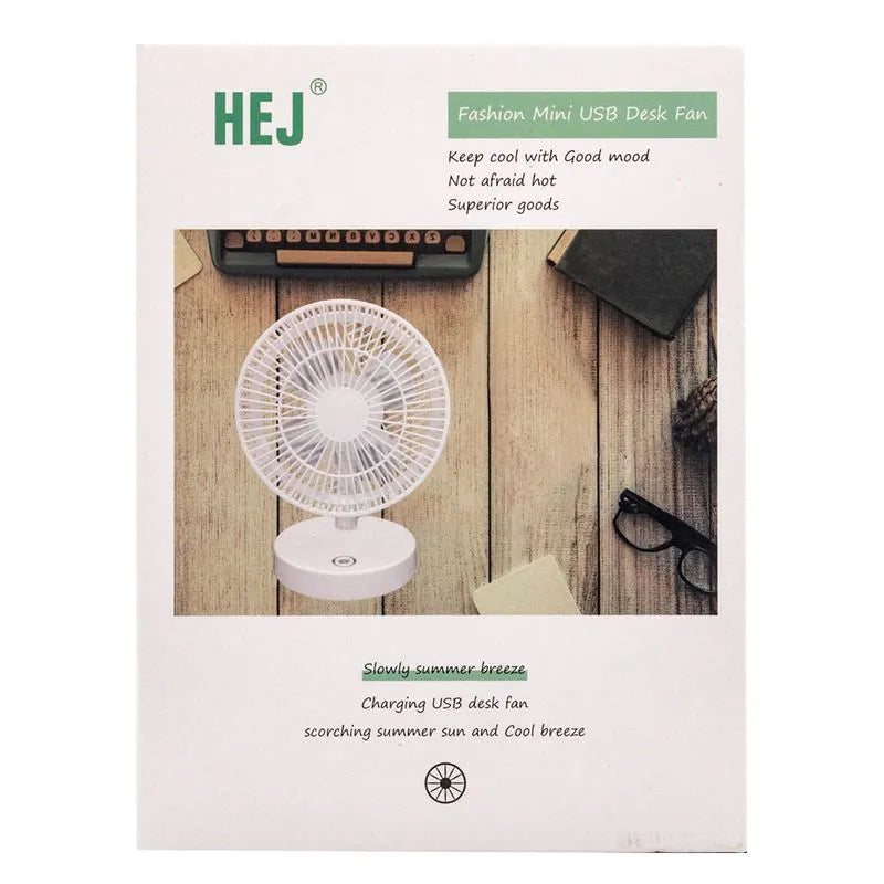 Abanico de Mesa Home Elegance Recargable 17 cm x 17 cm - Surtido