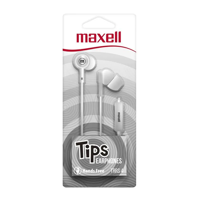 Audífonos Estéreo Maxell Básicos de Tapón de Silicona Blanco