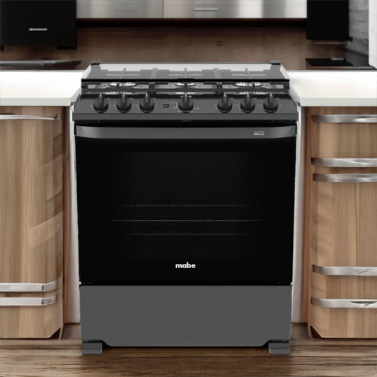 Estufa A Gas Mabe 30" / 6 Quemadores / Negra