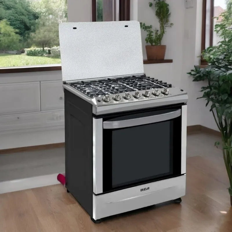 Estufa A Gas RCA 30" / 6 Quemadores / Tapa de vidrio