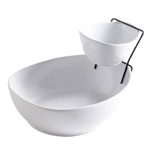 Bowl De Cerámica Con Parrilla De Metal Gibson 3 Piezas