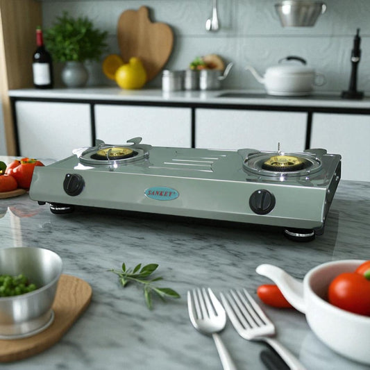 Estufa a Gas Sankey de Mesa / 2 Quemadores / Acero Inoxidable
