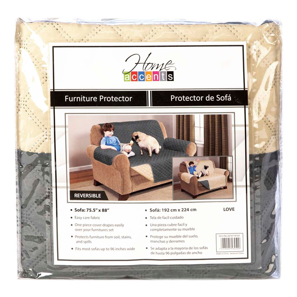Protector Para Sofá Reversible Estampado Gris Beige 1 Puesto