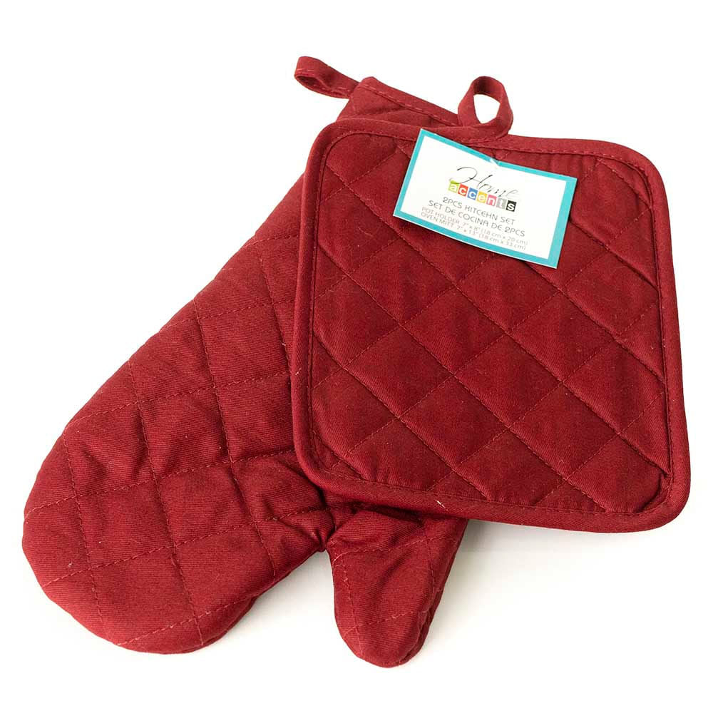 Agarrador de Olla Vino Tinto Rey 2 Piezas