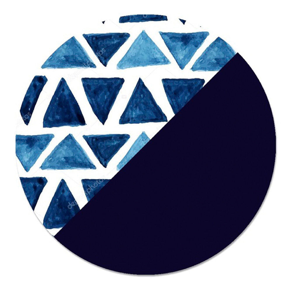 Individual Soho Triángulos Reversible - Azul Marino