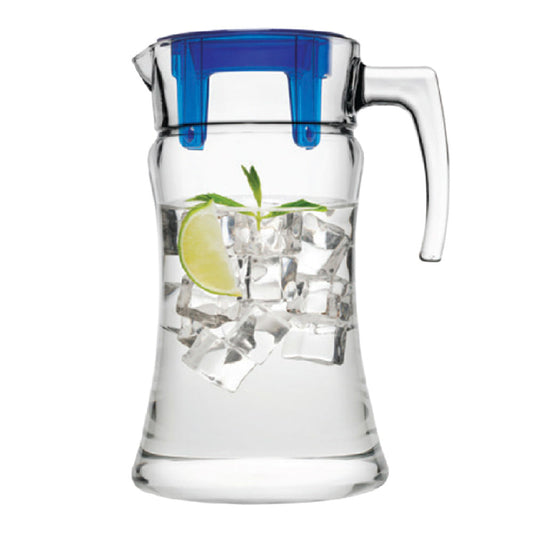 Jarra Azur Pasabahce de Vidrio Tapa Azul 50 oz