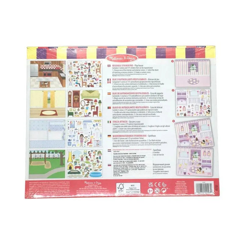Libro de pegatinas reutilizables Melissa & Doug ¡Juega a las casitas!