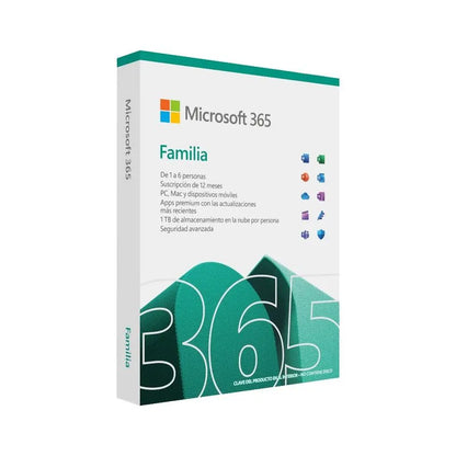 Licencia Microsoft 365 Familia + Mouse Inalámbrico 1850 Suscripción de 12 Meses