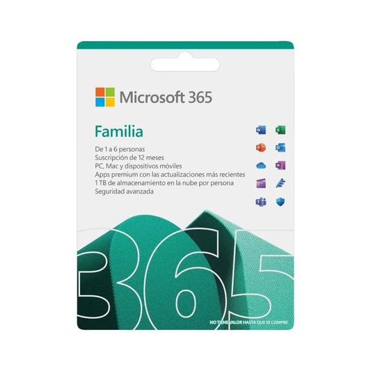 Licencia Microsoft 365 Familia + Mouse Inalámbrico 1850 Suscripción de 12 Meses