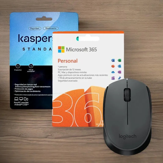 Microsoft 365 Personal + Kaspersky Standar + Mouse Logitech
