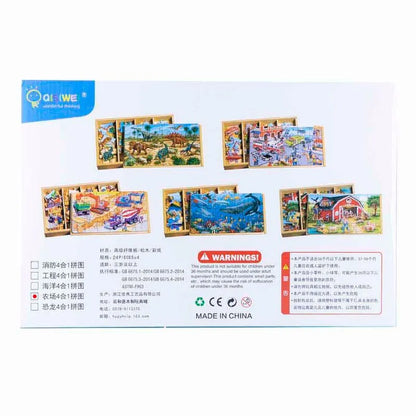 Rompecabezas 24 Piezas De Madera Con Diseño De Granja