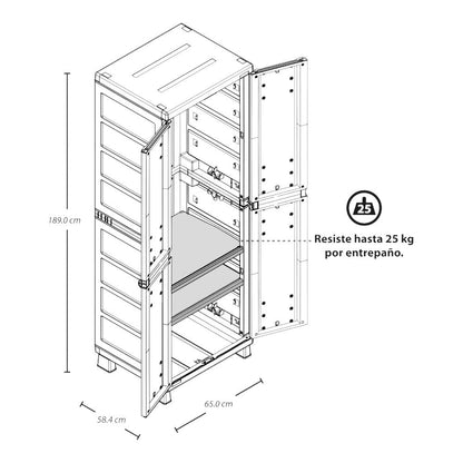 Armario Plástico Barú Rimax Para Ropa / Gris - Rimax - Titan.com.pa - 7705152071139