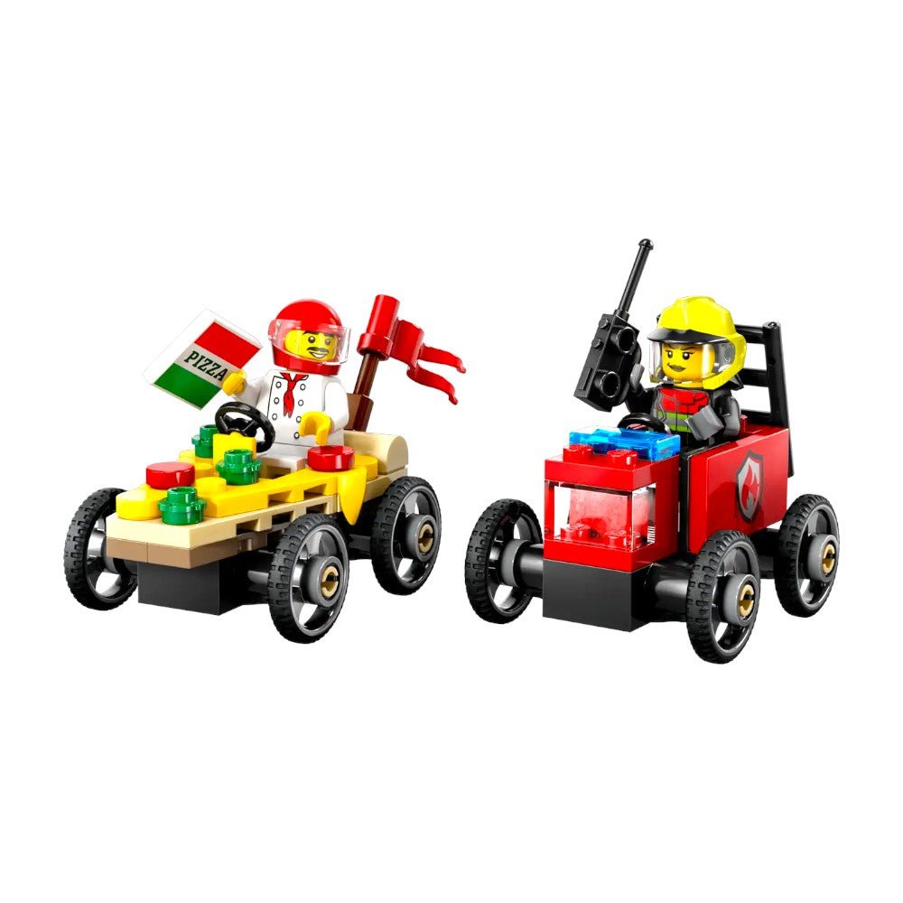 Bloques LEGO Pack de Autos de Carreras: Pizza vs. Camión de Bomberos - Lego - Titan.com.pa - 673419403597