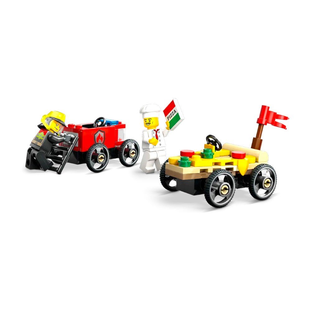 Bloques LEGO Pack de Autos de Carreras: Pizza vs. Camión de Bomberos - Lego - Titan.com.pa - 673419403597