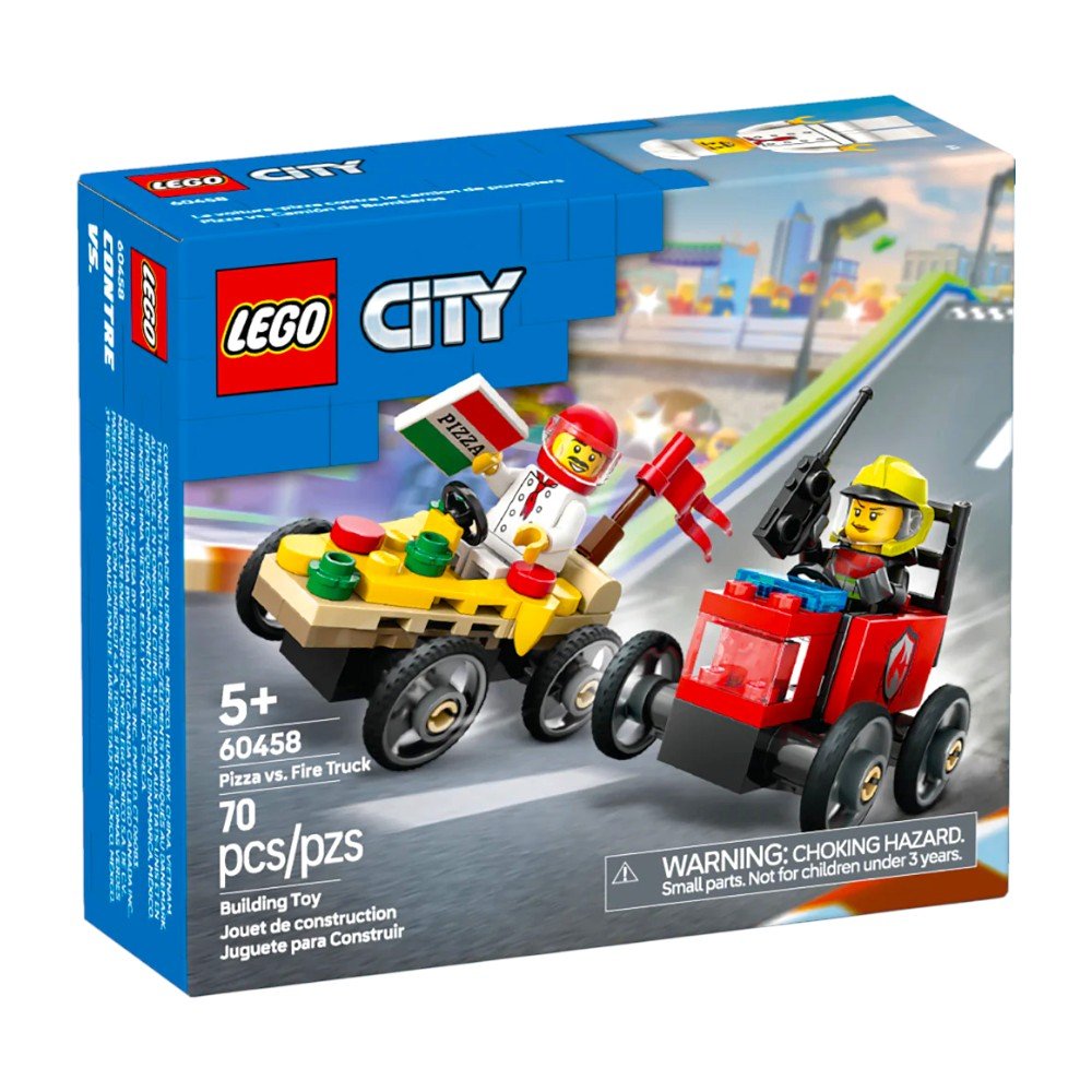 Bloques LEGO Pack de Autos de Carreras: Pizza vs. Camión de Bomberos - Lego - Titan.com.pa - 673419403597