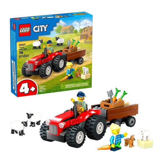 Bloques LEGO Tractor Rojo Remolque Y Ovejas - Lego - Titan.com.pa - 673419403658