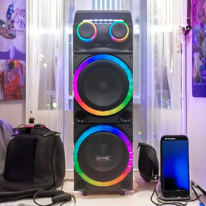 Bocina Portátil Premier 2x12” / 65,000W PMPO / Bluetooth / Micrófono - Premier - Titan.com.pa - 7453064746330