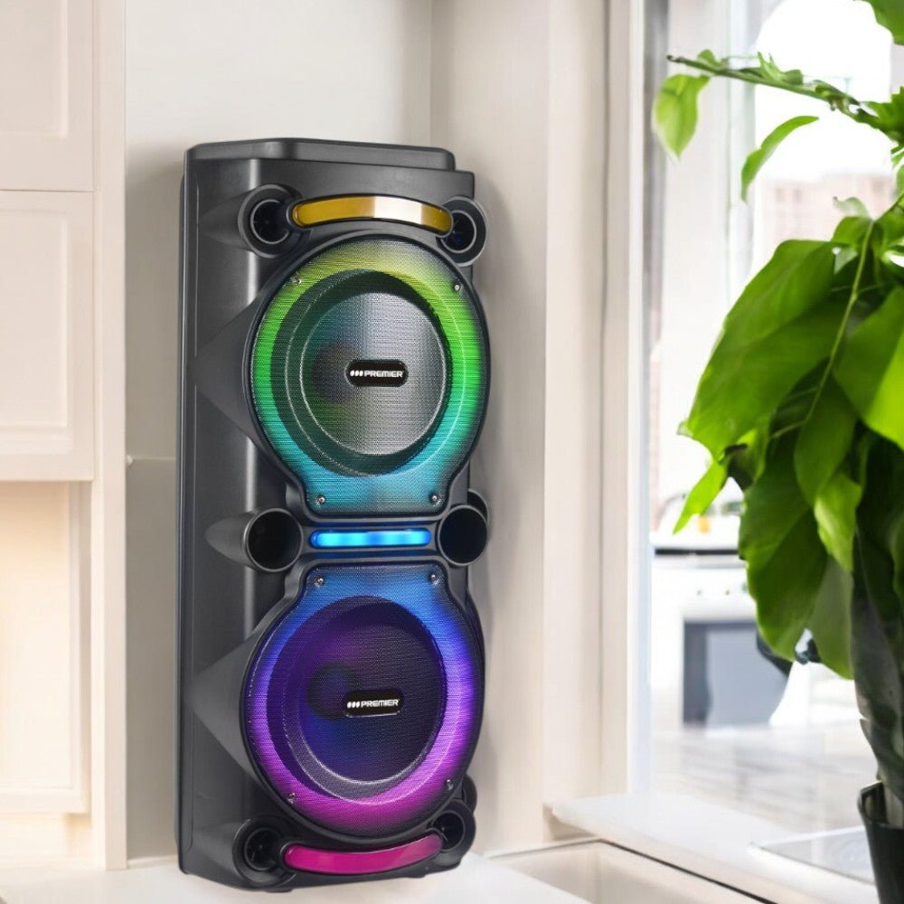 Bocina Portátil Premier 2x12” / Recargable / 60,000W PMPO / Bluetooth / Micrófono - Premier - Titan.com.pa - 7453064746316