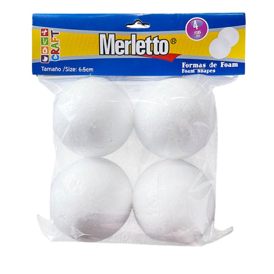 Bola De Foam Merletto 6.5 CM 4 Piezas - Merletto - Titan.com.pa - 7450009184738